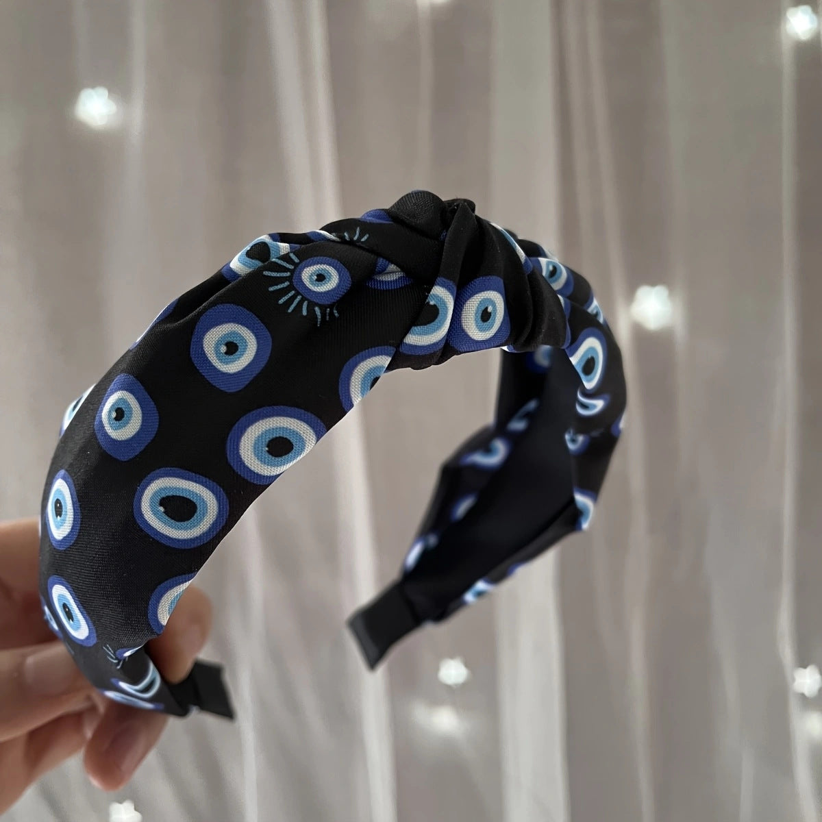 Wholesale Leopard Print Floral Chiffon Cross Elastic Headband